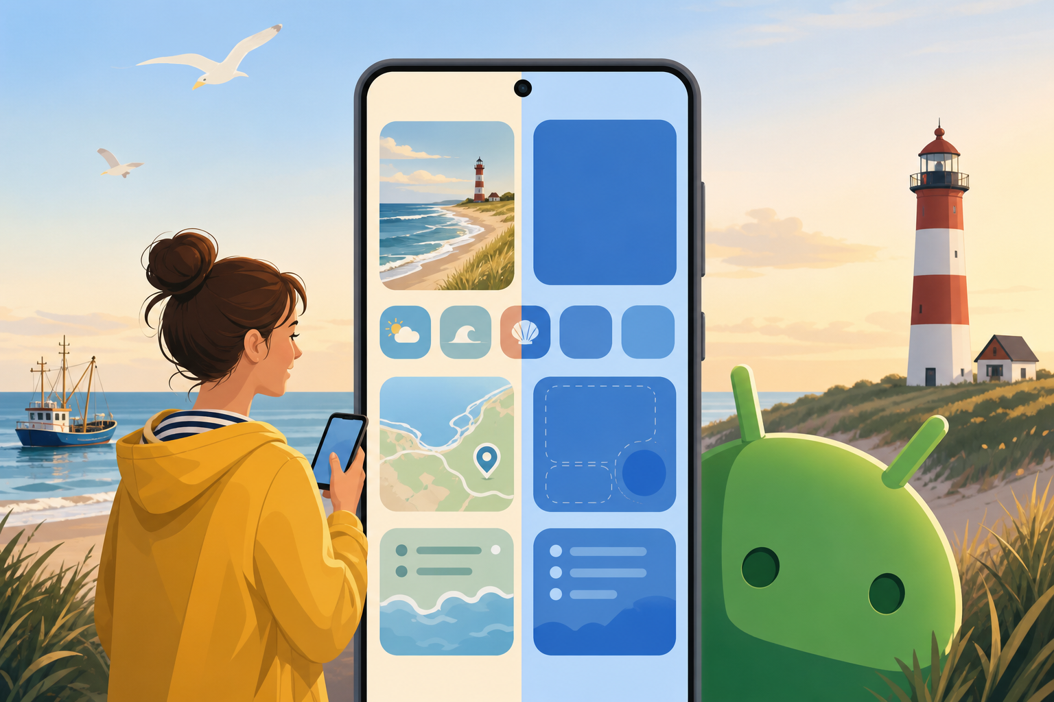 Beitragsbild: Android 16 App-Darstellung: Nordsee-Apps 2026 optimieren